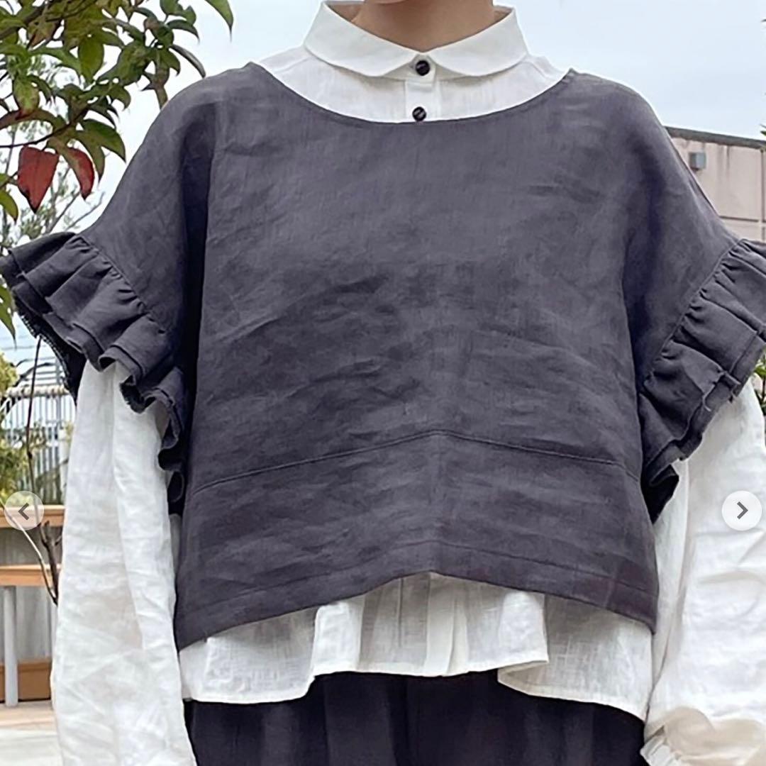 Samansa Mos2 立川店/EC限定 リネンダブルフリル2WAYベスト