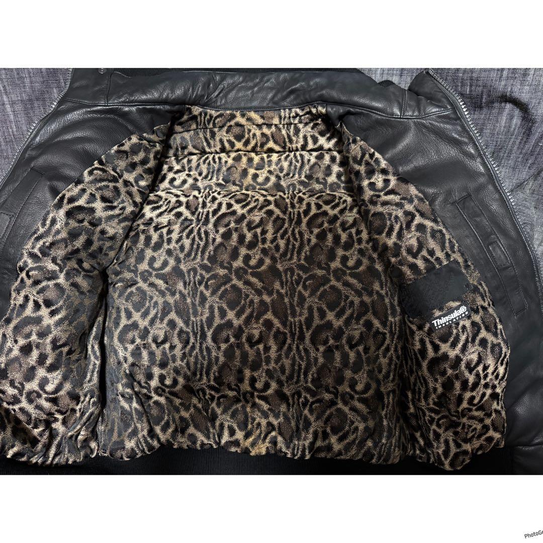 定価30万8000円　ROEN ディアスキン　刺繍ウルフ　蛇革　レザージャケット
