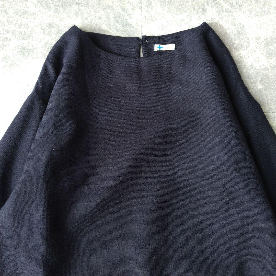 001 ヴーム vm パラスパレス ウール 刺繍 ワンピース ネイビー