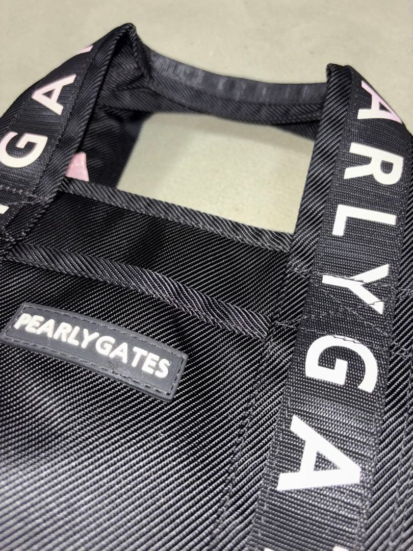 （超美品）パーリーゲイツ、グレンチェック柄シリーズ、カートバッグ、ラウンドバッグ