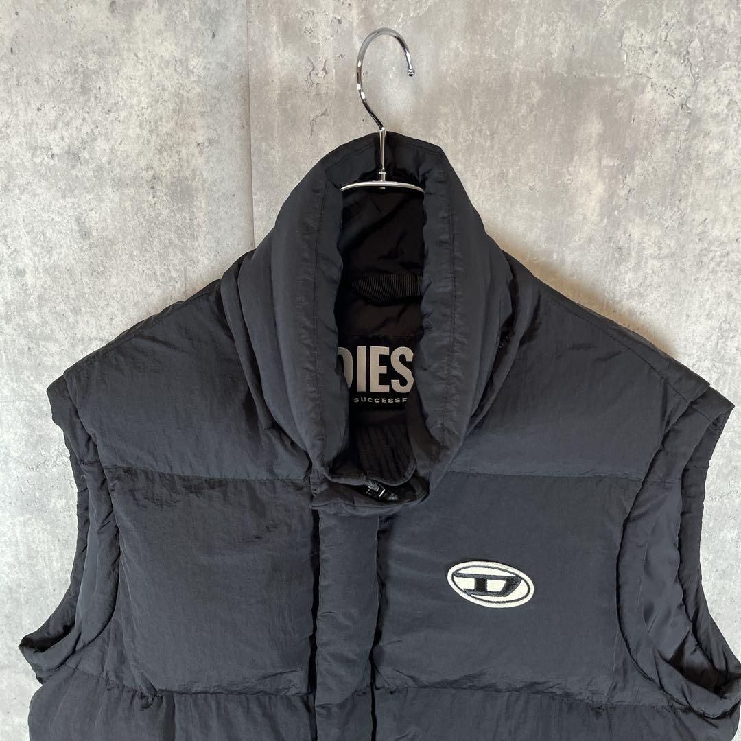 【人気モデル】DIESEL ディーゼル Dロゴ 中綿ダウンベスト y2kブラック