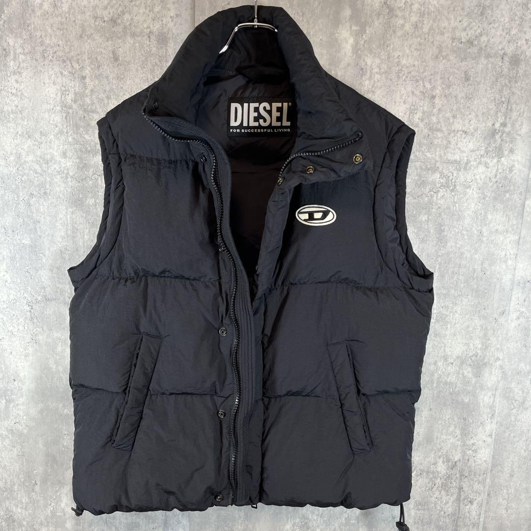 【人気モデル】DIESEL ディーゼル Dロゴ 中綿ダウンベスト y2kブラック