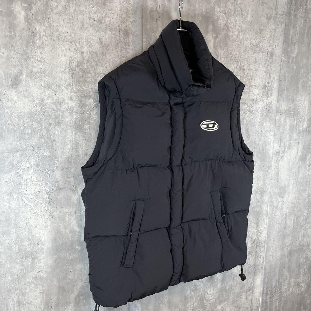 【人気モデル】DIESEL ディーゼル Dロゴ 中綿ダウンベスト y2kブラック