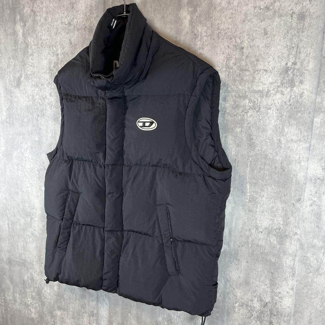 【人気モデル】DIESEL ディーゼル Dロゴ 中綿ダウンベスト y2kブラック
