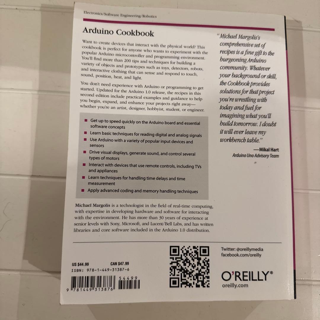 洋書 Arduino Cookbook 2nd Edition