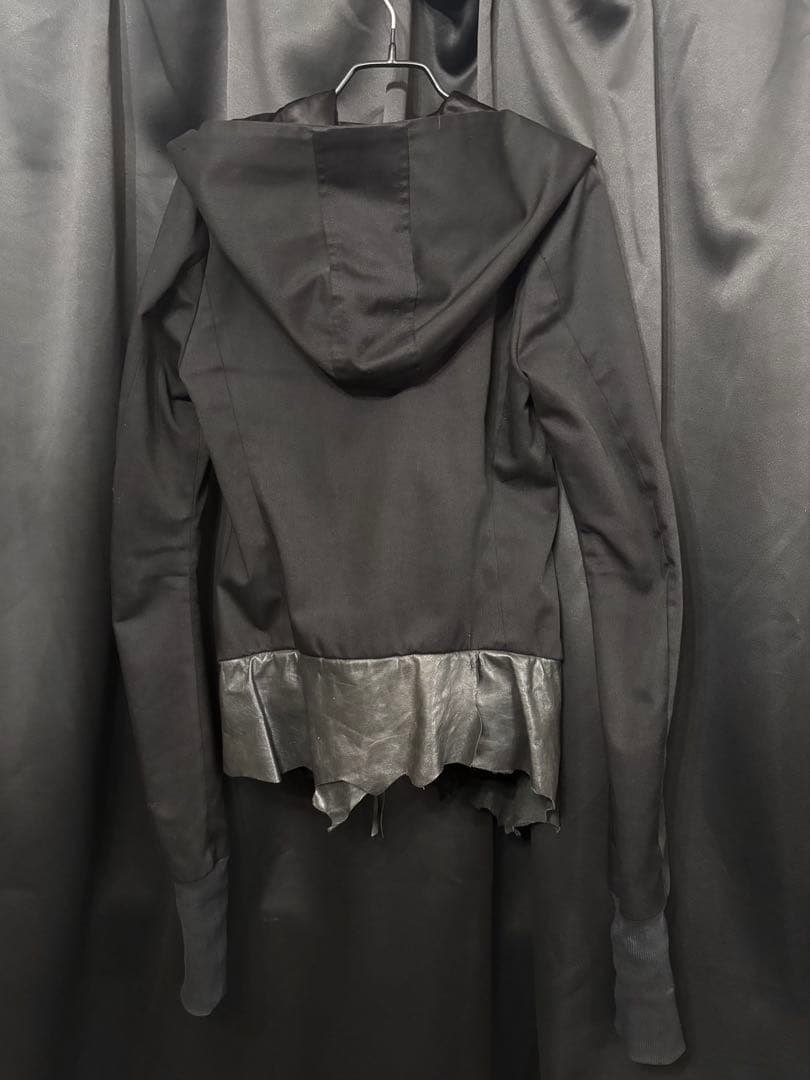 EKAM 00s archive jacket レザー×ツイル フードジャケット