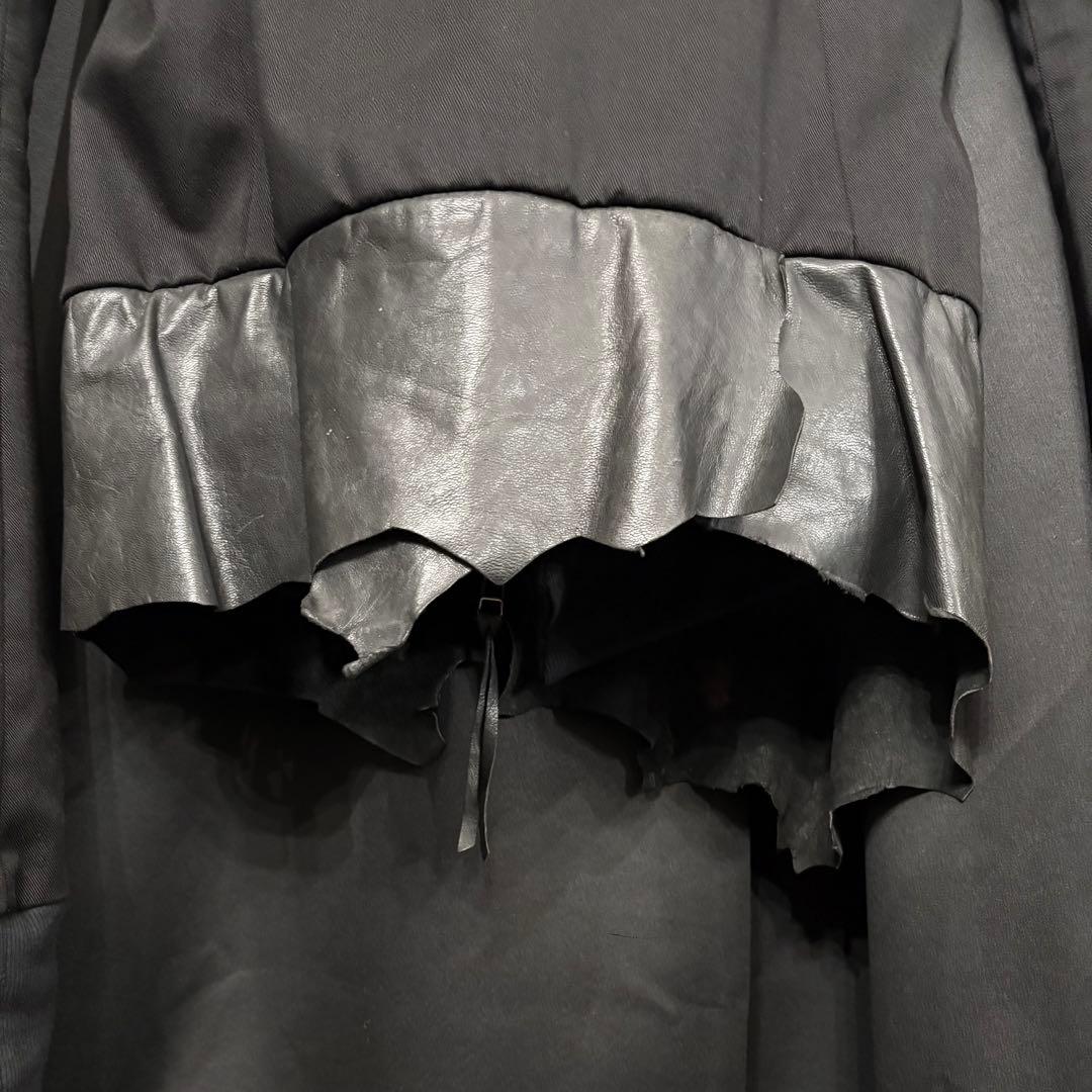 EKAM 00s archive jacket レザー×ツイル フードジャケット
