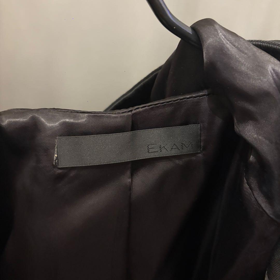 EKAM 00s archive jacket レザー×ツイル フードジャケット