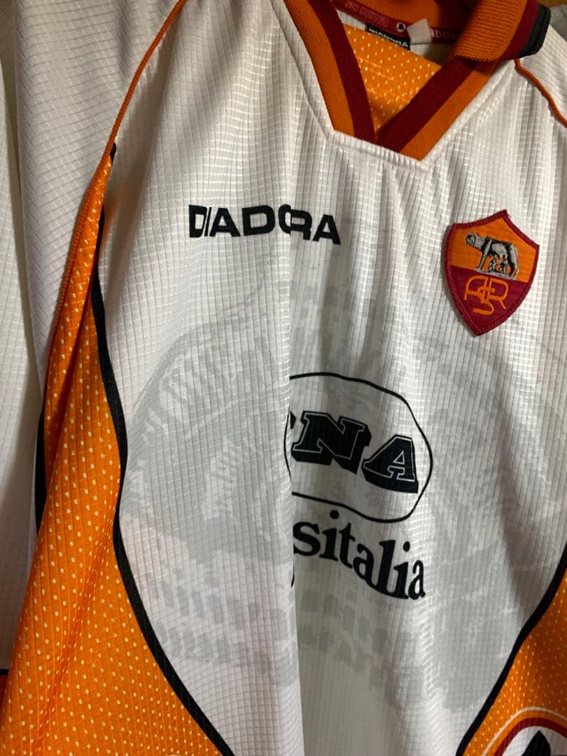 ASローマ DIADORA シャツ 半袖 ホワイト/オレンジ