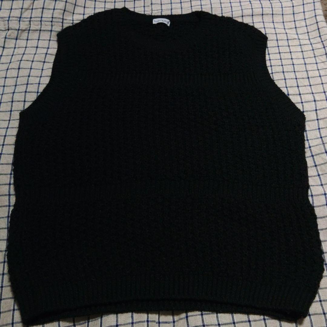 homspun ニットベスト　黒