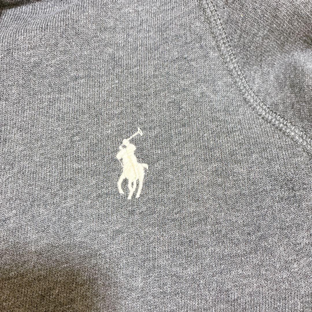 Ralph Laurenグレーパーカーレディースフーディホース刺繍ラルフローレン