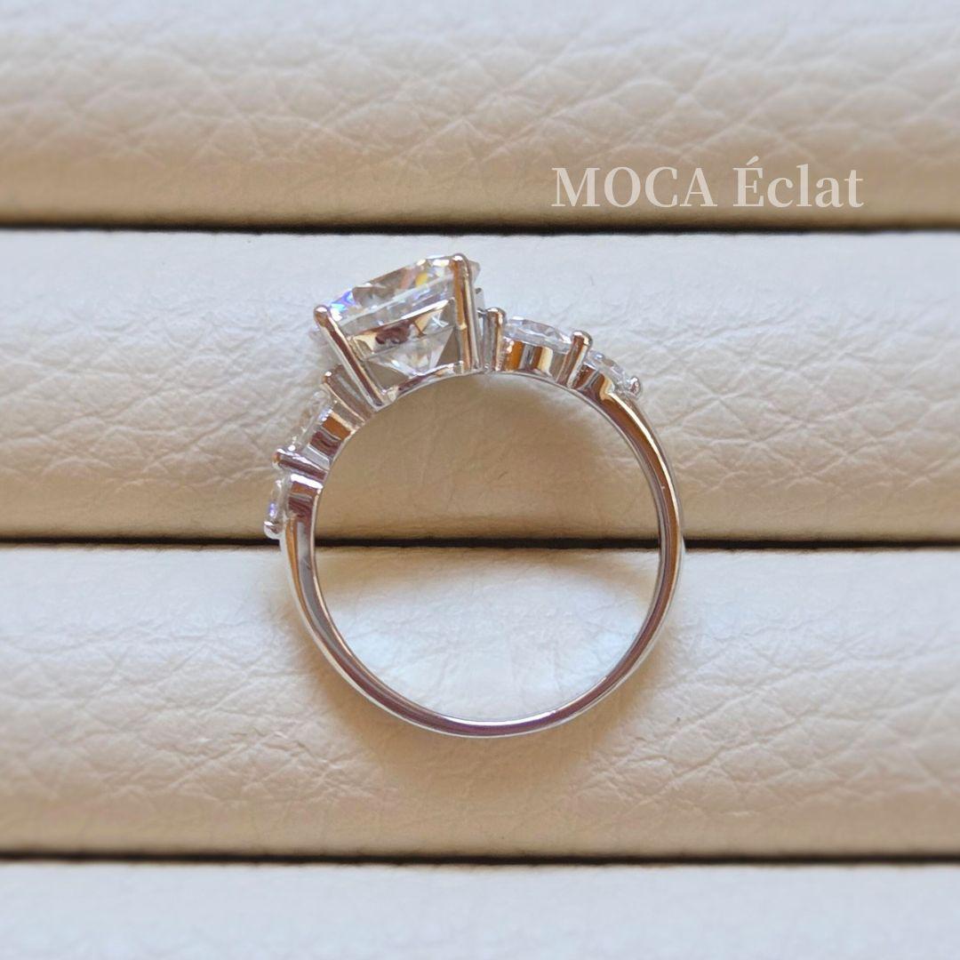 モアサナイト total3.8ct リング 5ストーン 8H8Aカット S925