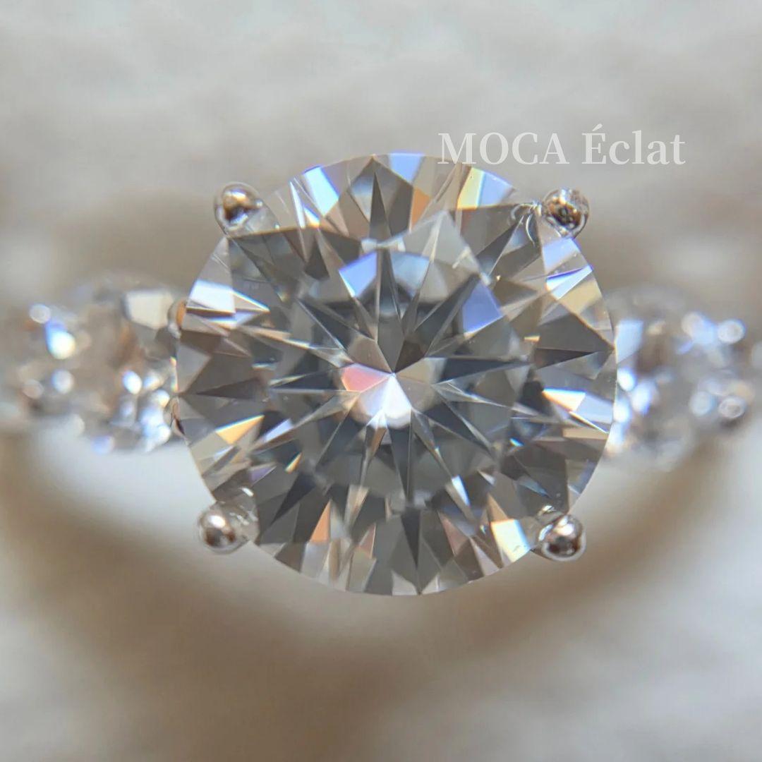 モアサナイト total3.8ct リング 5ストーン 8H8Aカット S925