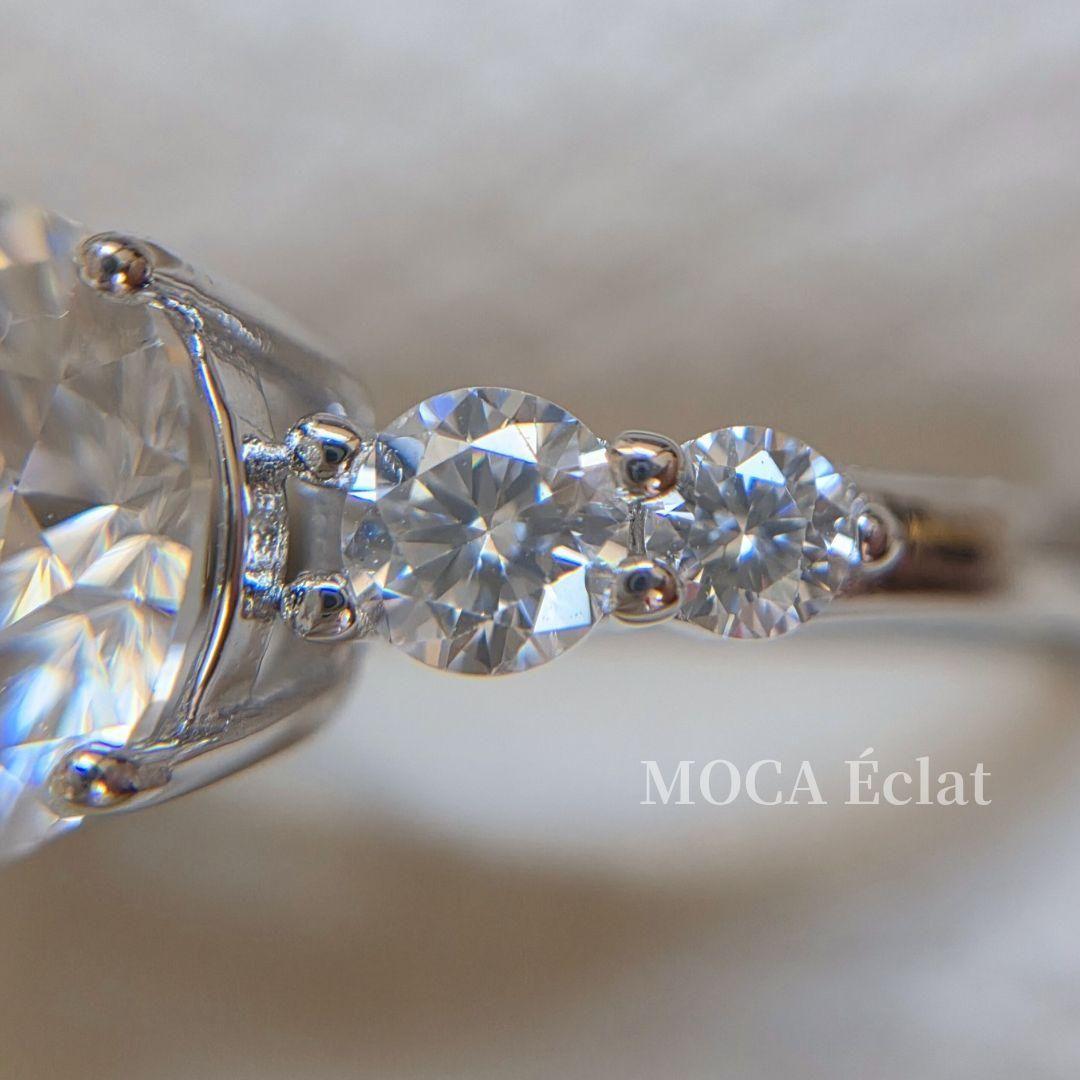 モアサナイト total3.8ct リング 5ストーン 8H8Aカット S925