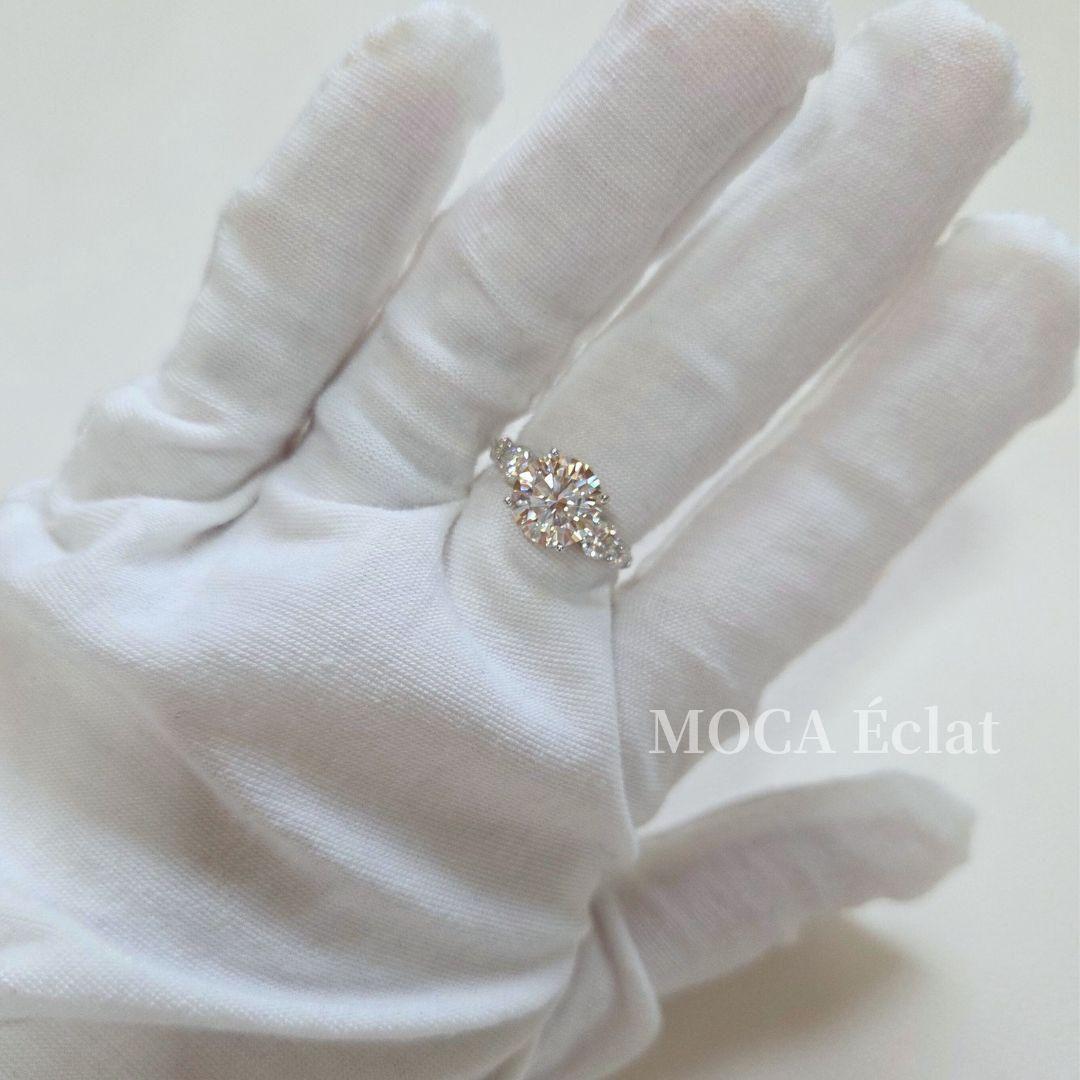 モアサナイト total3.8ct リング 5ストーン 8H8Aカット S925