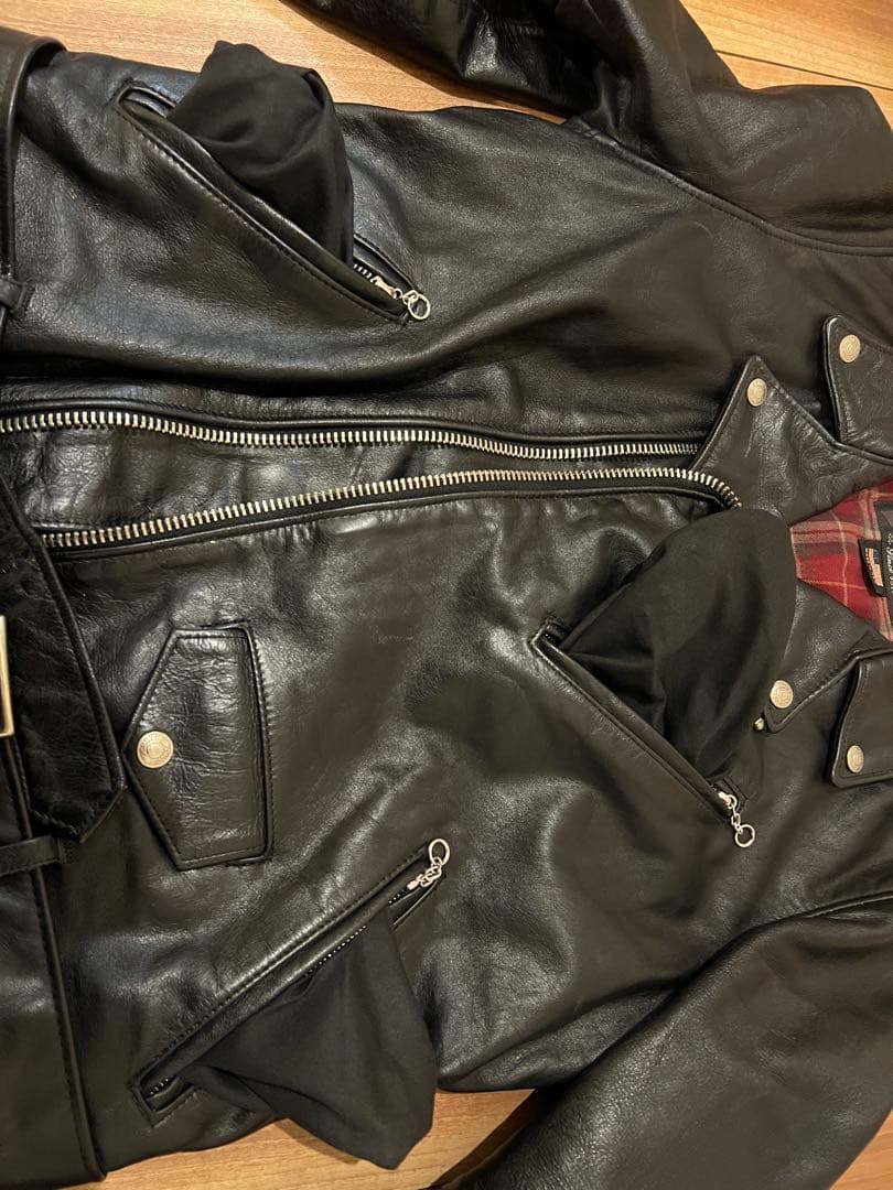 schott 626 レザーダブルライダースジャケット S ショット 618
