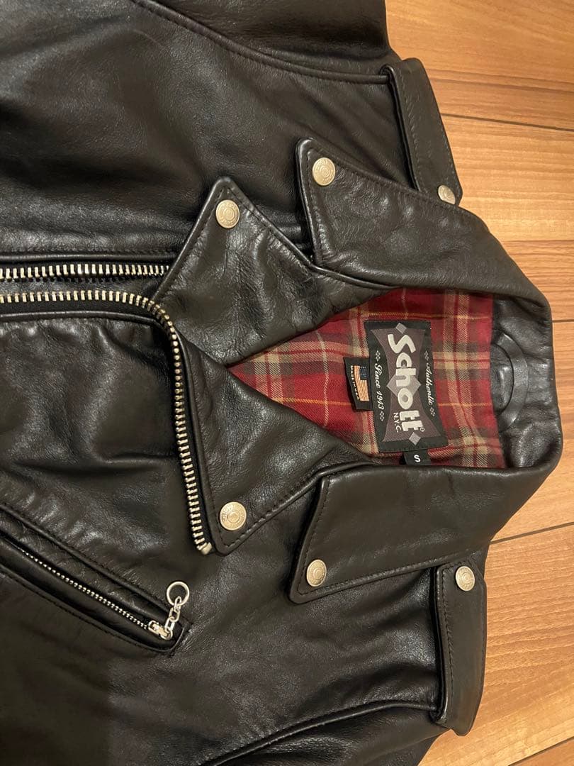 schott 626 レザーダブルライダースジャケット S ショット 618