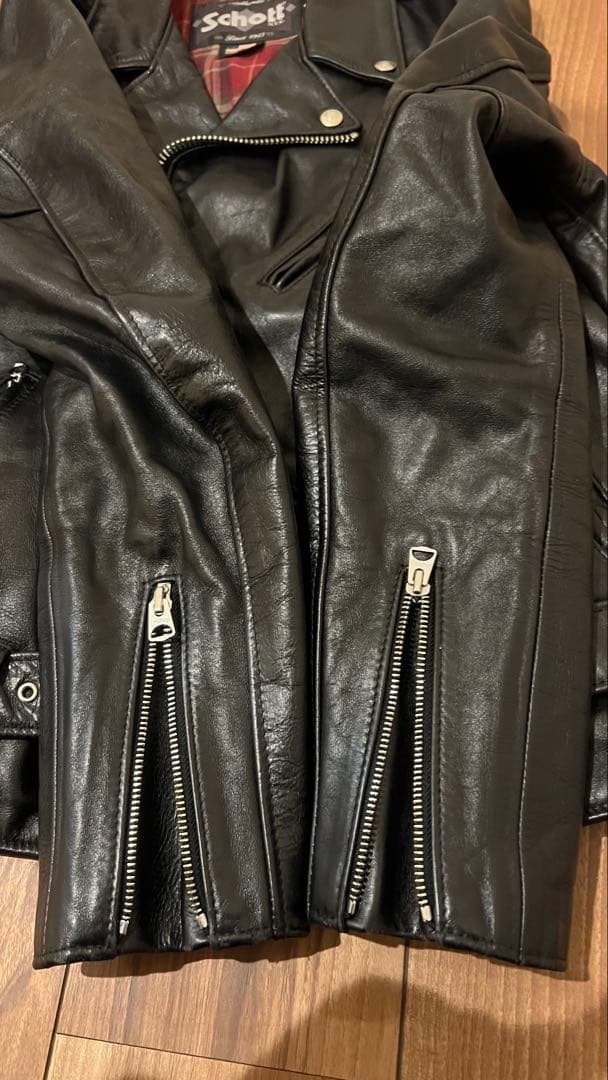 schott 626 レザーダブルライダースジャケット S ショット 618