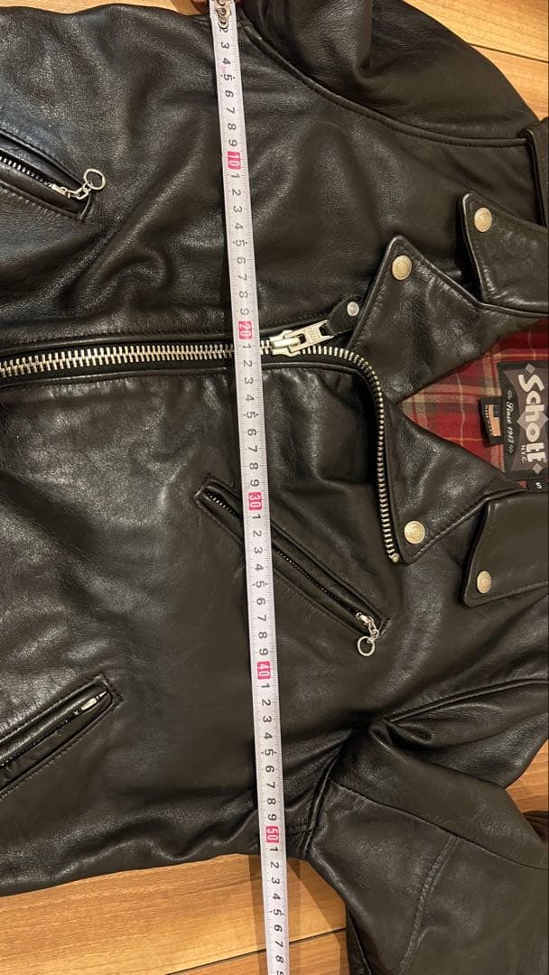 schott 626 レザーダブルライダースジャケット S ショット 618