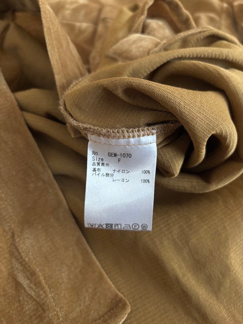 LA PEAU DE GEM　velour shirt キャメル