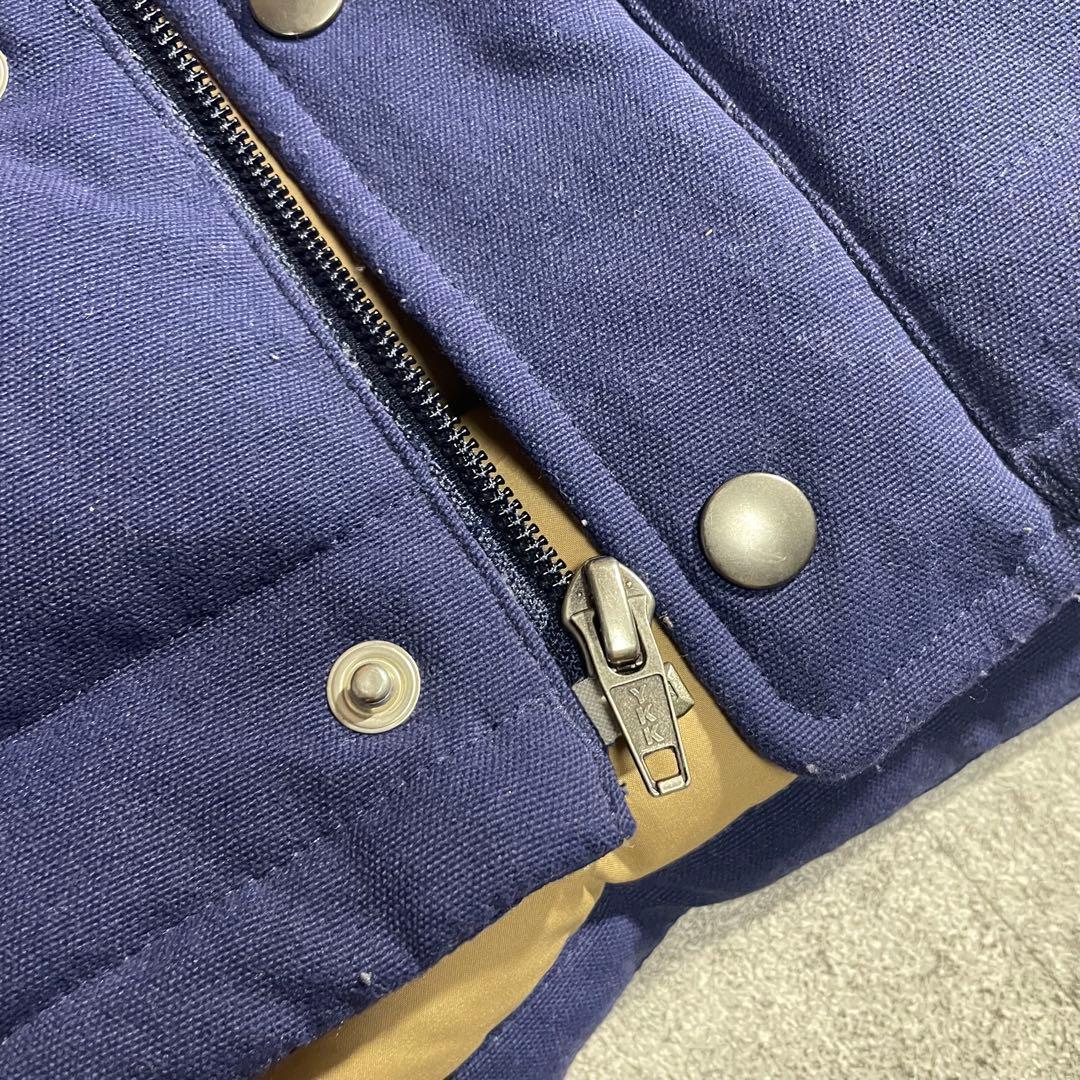 Patagoniaパタゴニア中綿ダウンベスト切替ハイネックフルジップ青×紺XS