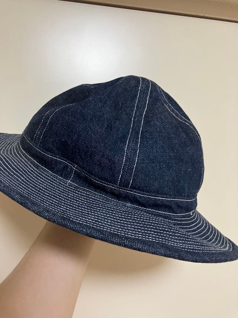 BEAMS US NAVY HAT デニムバケットハット