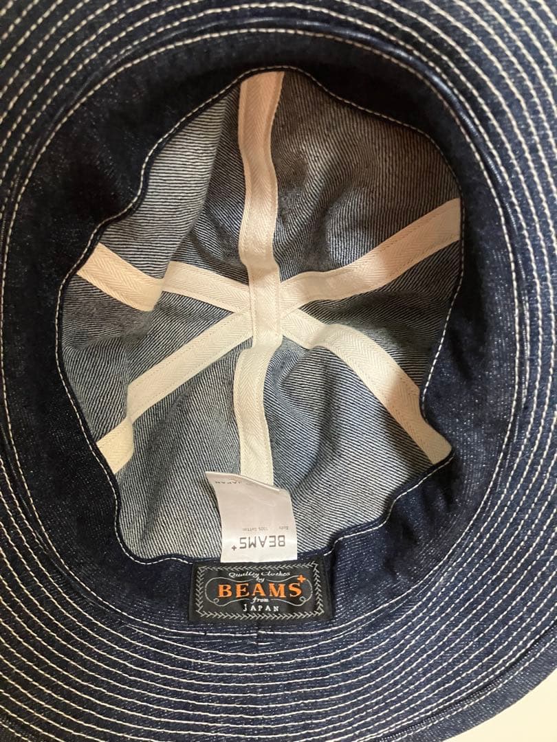 BEAMS US NAVY HAT デニムバケットハット