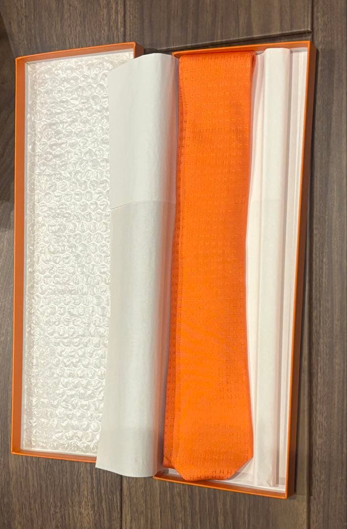HERMES オレンジ ネクタイ