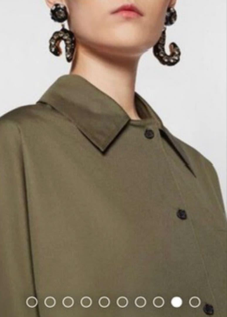 MARNI オリーブグリーン ボタンアップシャツ