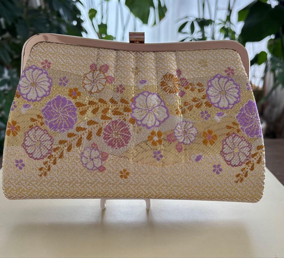 【新品未使用】最高級 佐賀錦 草履バッグセット 金色 花柄 成人式 卒業式