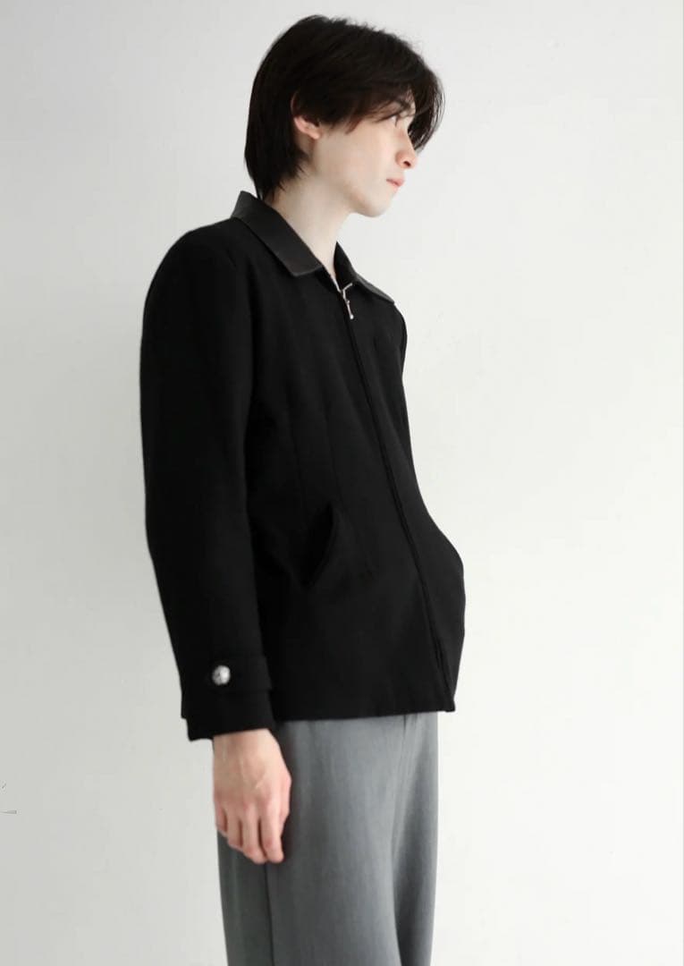 ジャケット・アウター 90's LEATHER COLLAR WOOL DRIZZLER JACKET