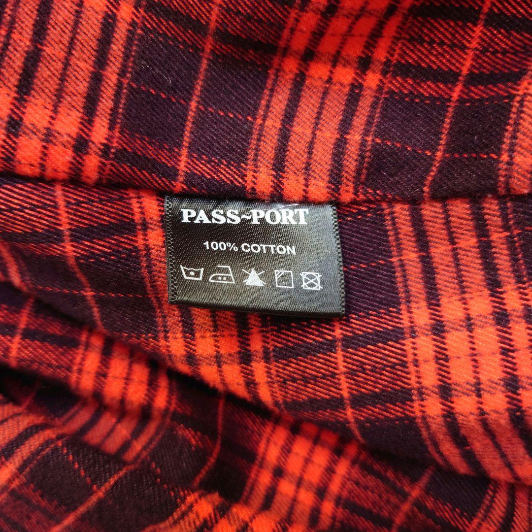 パスポート/PASSPORT ブラックデニムジャケット チェック裏地付き　L