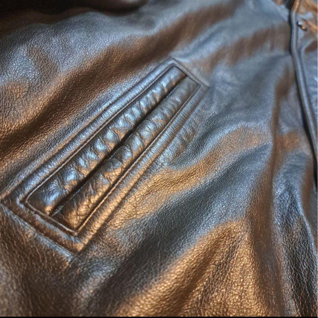 美品　members only レザー　ジャケット　XL　キルティングライナー付