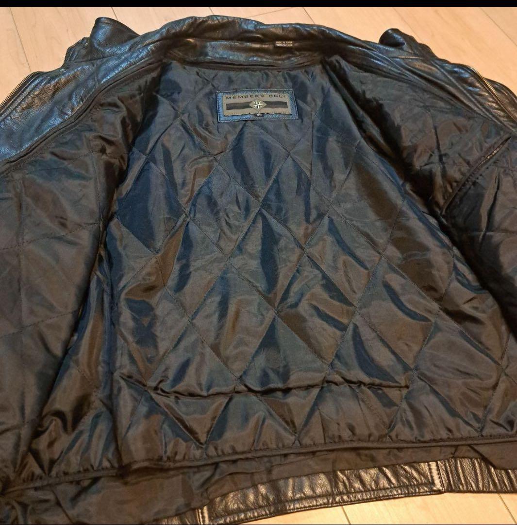 美品　members only レザー　ジャケット　XL　キルティングライナー付