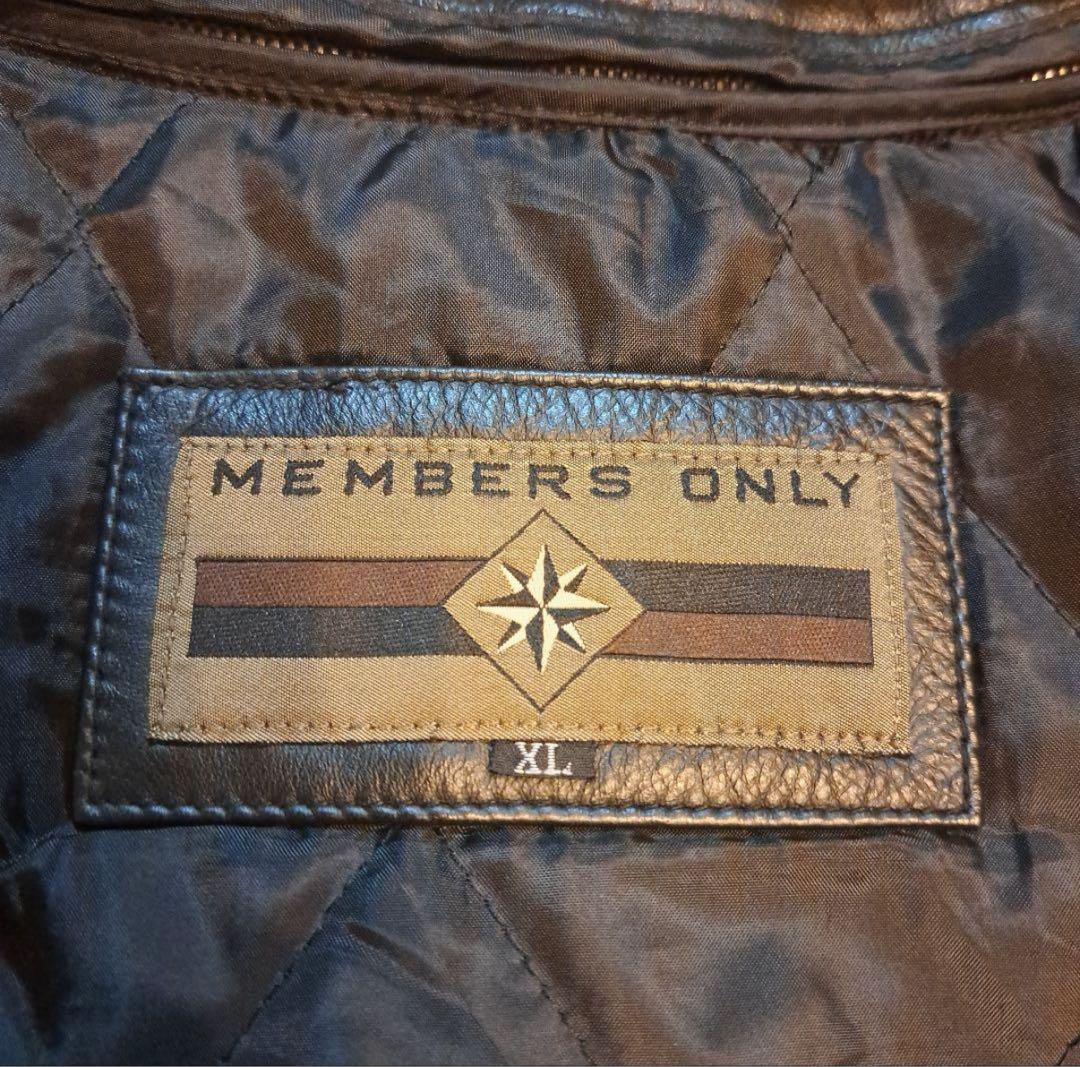 美品　members only レザー　ジャケット　XL　キルティングライナー付