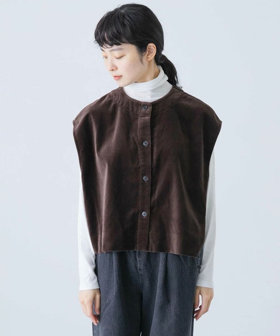 かぐれ　コットンベルベット2WAYベスト　新品タグ付き