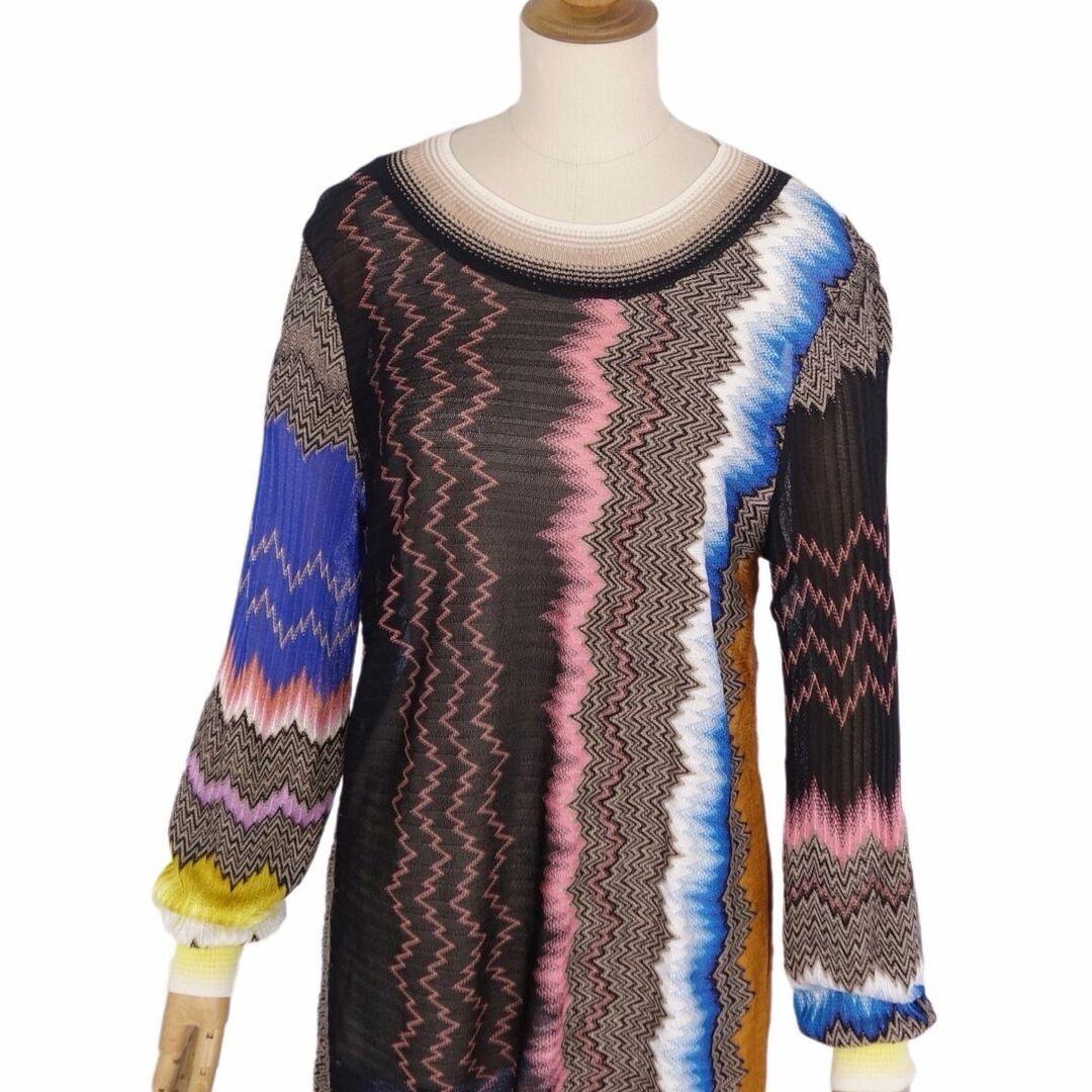 ミッソーニ MISSONI ニット ワンピース ロングスリーブ 長袖 総柄