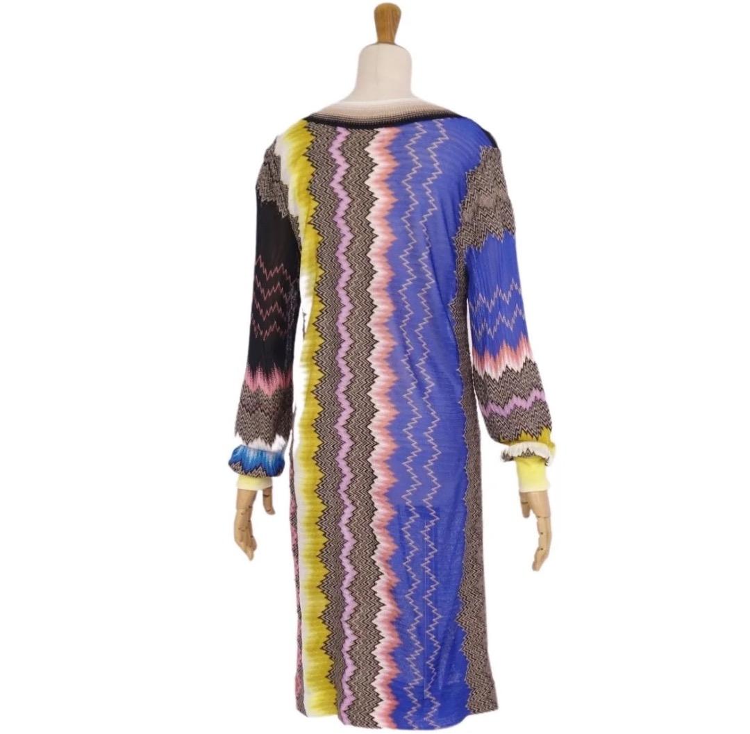 ミッソーニ MISSONI ニット ワンピース ロングスリーブ 長袖 総柄