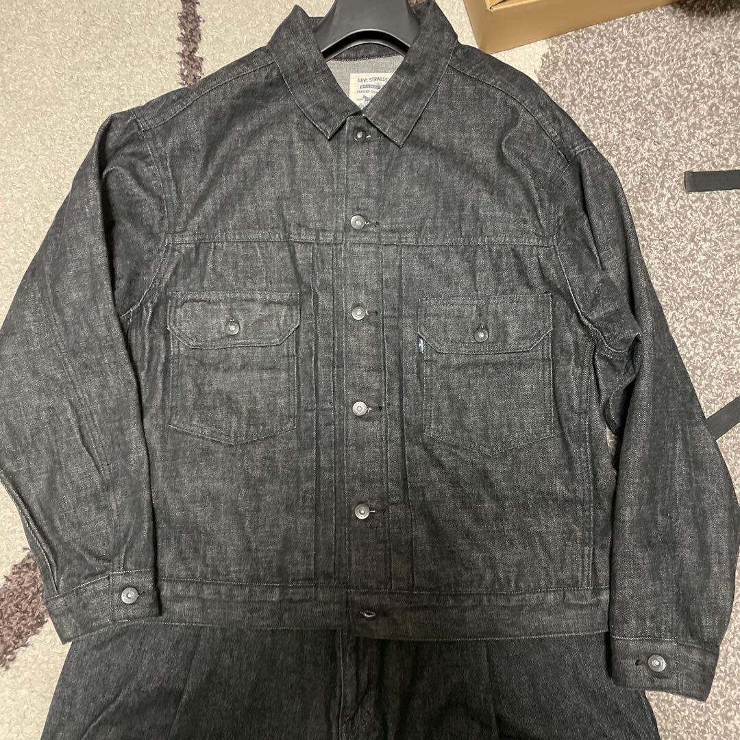 ブラック　デニムセットアップ　リーバイス　xl