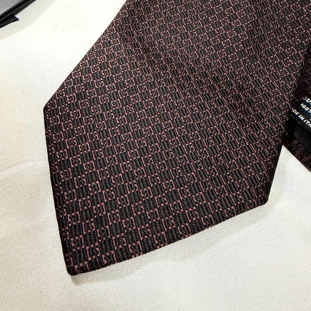 ★美品★GUCCI ネクタイ ブラウン シルク