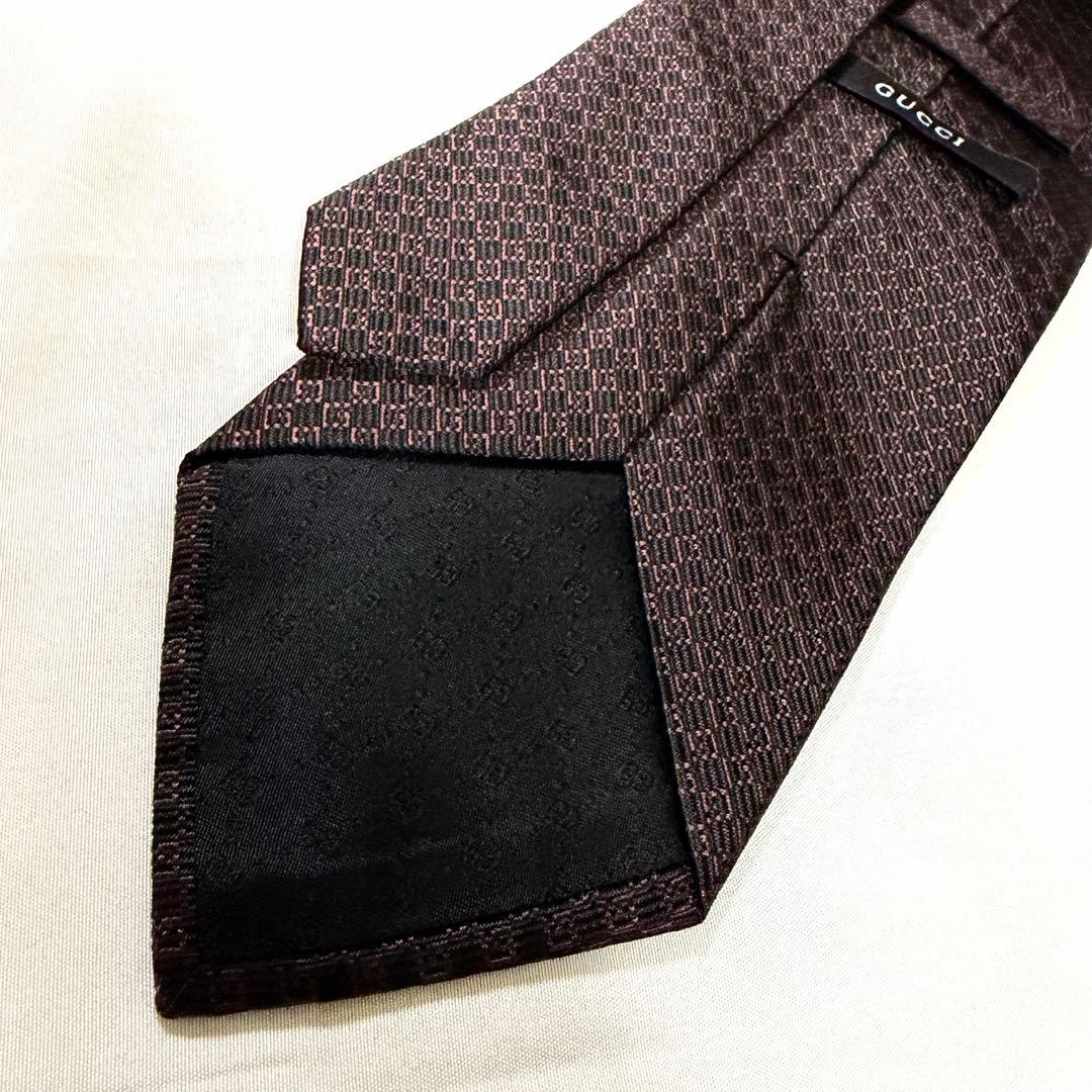 ★美品★GUCCI ネクタイ ブラウン シルク
