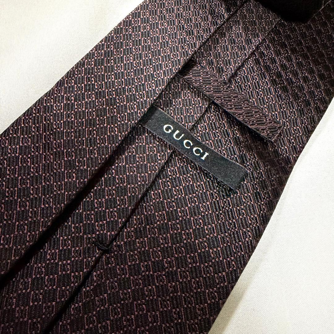 ★美品★GUCCI ネクタイ ブラウン シルク