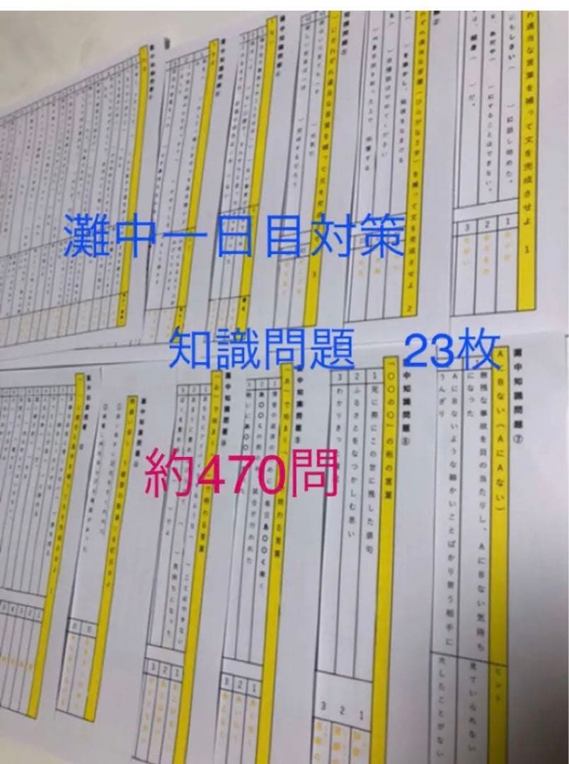 popo　灘中　中学受験　国語 1日目対策資料　4セット