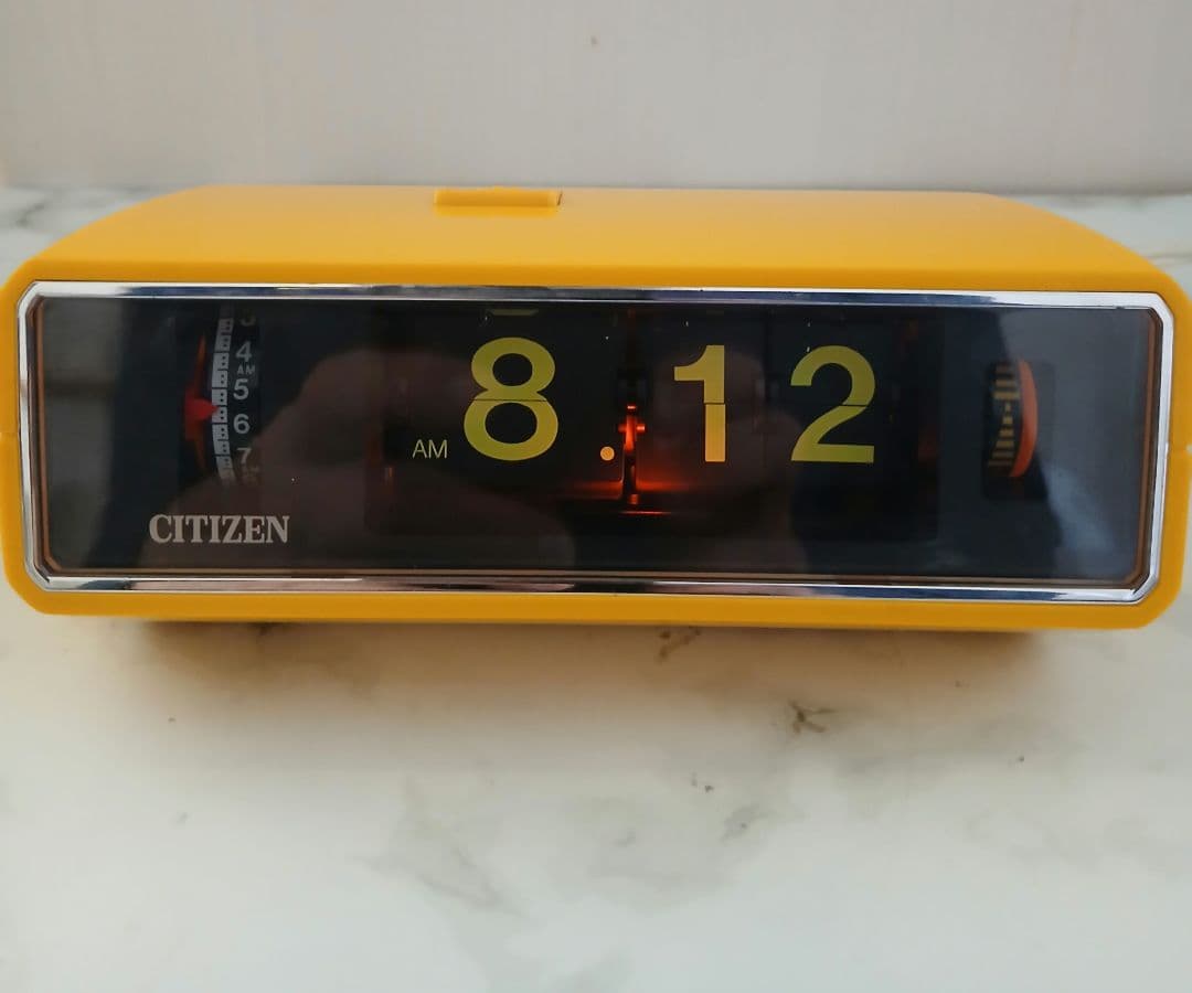 CITIZEN パタパタ時計 昭和レトロ 5RD021 イエロー 50/60Hz