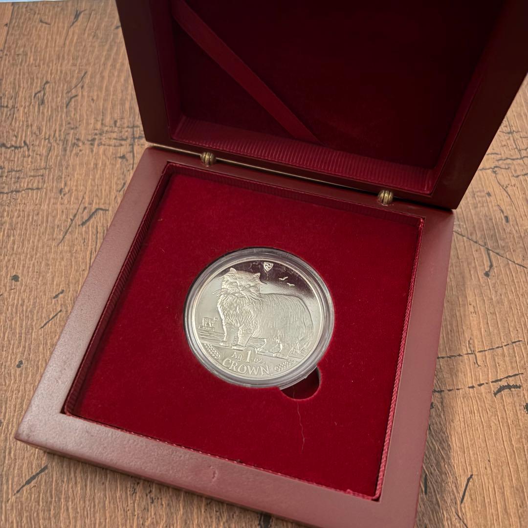レア☆1989 マン島 キャット 純銀 銀貨 ペルシャ猫 1oz