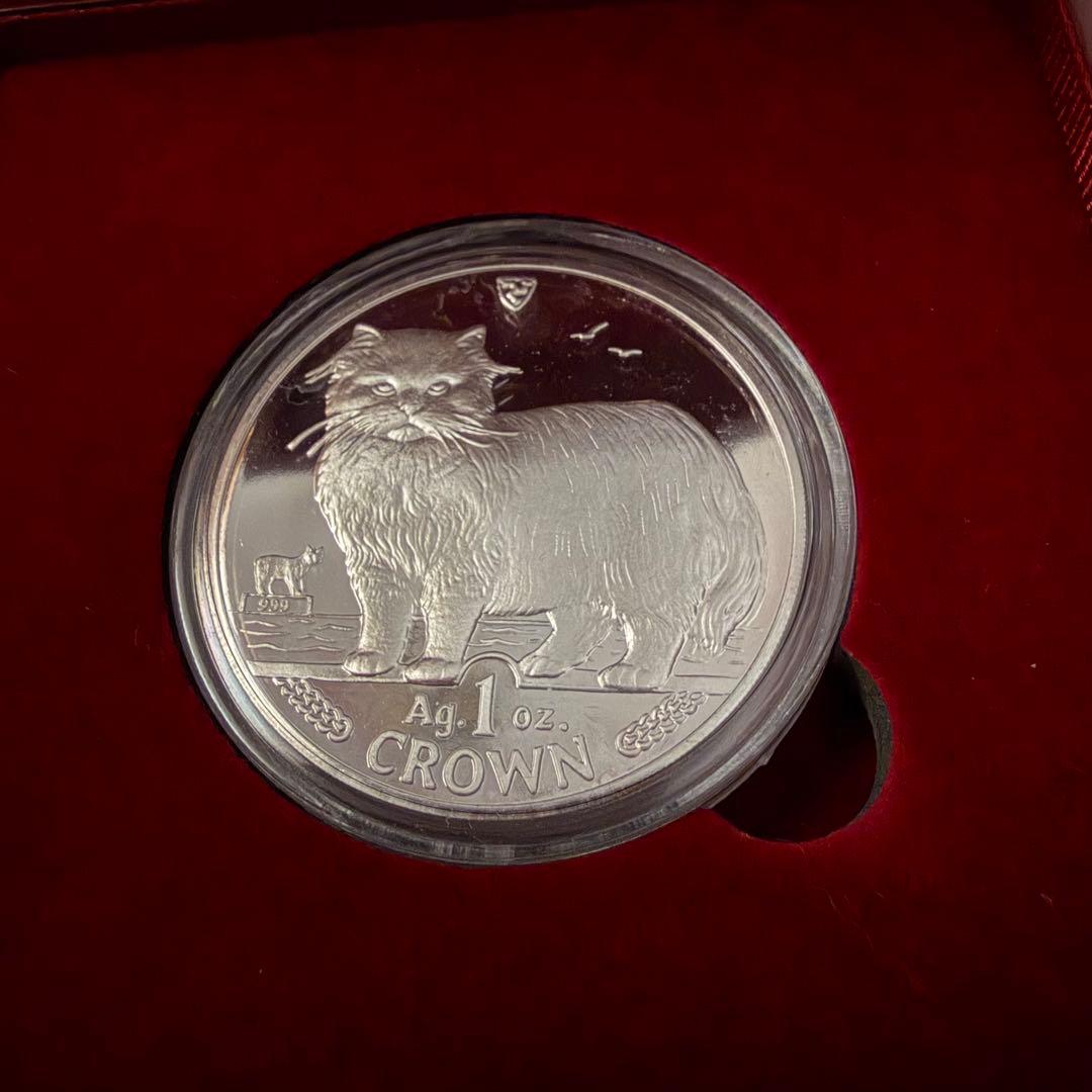レア☆1989 マン島 キャット 純銀 銀貨 ペルシャ猫 1oz