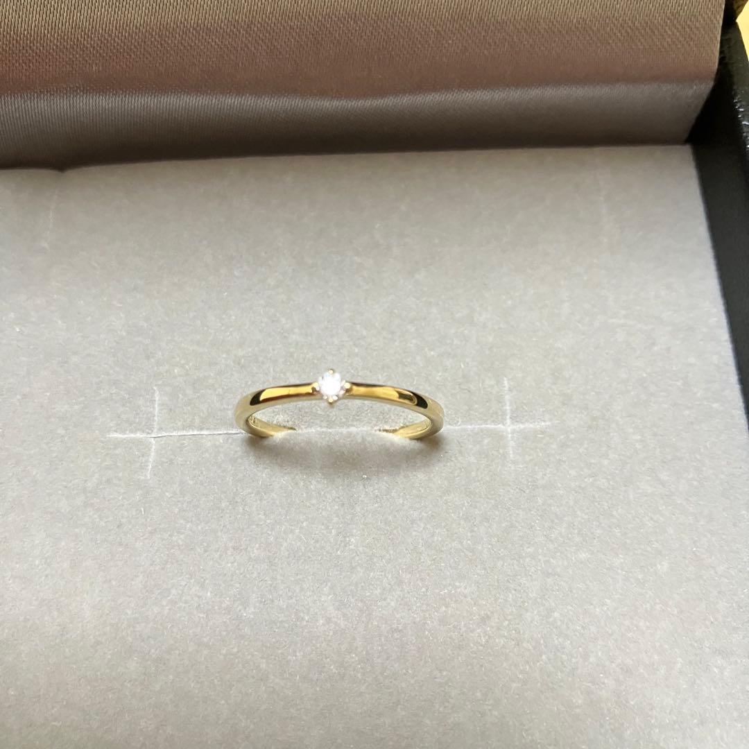 ete エテ　K18YG 0.04ctダイヤモンドリング　7号