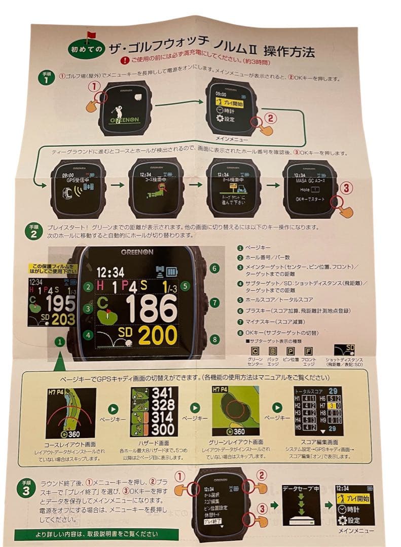 GREENON ゴルフウォッチ ノルムⅡ