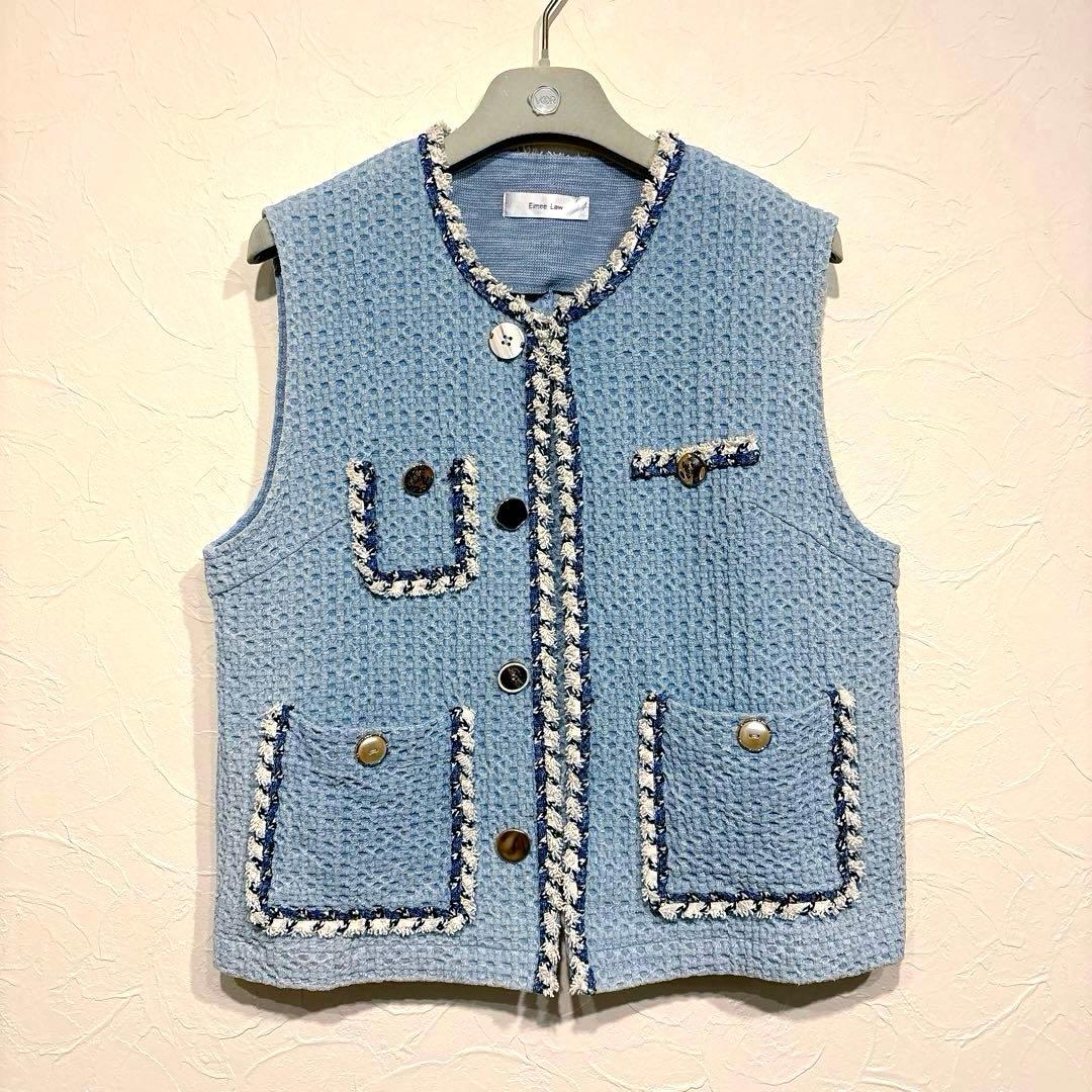 EimeeLaw エイミーロウ 18480円 ツィードベスト ボタン おしゃれ