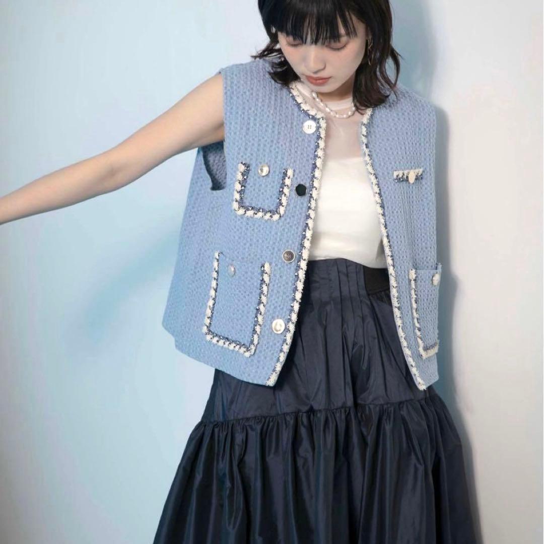 EimeeLaw エイミーロウ 18480円 ツィードベスト ボタン おしゃれ